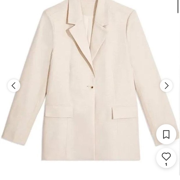 NWT WeWoreWhat Oversized Relaxed Tweed Blazer in Crème Brûlée size M - Picture 2 of 10